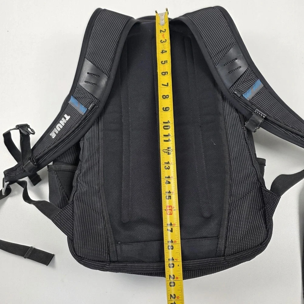 Thule Backpack Black 18 Inch Laptop Bag Travel Daypack Men Nylon Polka Dot
